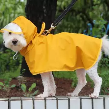 Pet Dog Raincoat Waterproof Dog Rain Coat For Small Large Dogs Corgi Labrador Clothes Outdoor Pet Jacket Clothing For Rain M-8XL M жёлтый