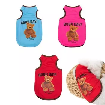 Pet Dog Sun Hair Loss Standard Cat For Going Cute Puppy Hair Loss Small Set of 2 Red Clothing, Clothes, T-Shirts, Protection, Spring/Letho