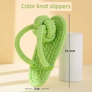 Pet Dog Toy Bite-Resistant Slippers Molar Bite Cleaning Teeth Golden Retriever Schnauzer Small, Medium and Large Dogs Pet Supplies Knot slippers