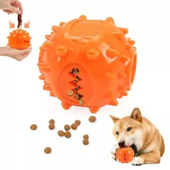 Pet Dog Toy Teething Ball Dog Chew Toys Grinding Teeth Sound Ball Leaking Food Balls Anti Bite Interactive Training Pet Products синий