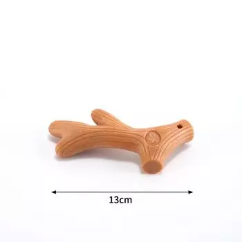 Pet Dog Toy Wood Plastic Antlers Molar Rod Abrasion Resistant Bite-Resistant Bone Natural Pine Glue Stick Bone Pet Supplies Antlers wood plastic (small size)