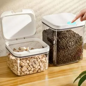 Pet Dogs Cats Food Box with Lid Dog Food Container Pet Food Storage Sealed Moisture-Proof and Fresh-Keeping Dog Cat Food Bucket