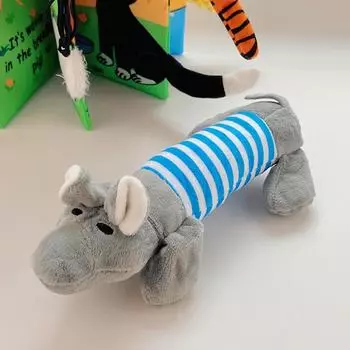 Pet Dogs Cats Plush Cartoon Chewy Stress-relieving DucksLittle Pigs ElephantsCute and Vocal Cats ToysDogs Grey elephant