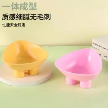 Pet Elephant Leg Cat Bowl Neck Protection Diagonal Angle Anti-knock Cat Dog Drinking Water Eating Bowl светло-синий
