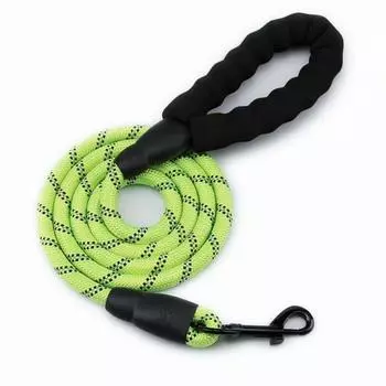 Pet Explosion-Proof Punching Reflective Traction Rope Dog Walking Rope Dog Non-Tightening Cat round Rope Large and Medium Small Dog Pet Supplies 1.2 meters long * 0.8cm thick Fluorescent Green