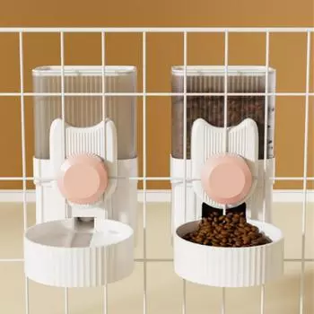 Pet Feeder Automatic 1L Cage Hanging Bowl Food/Water Dispenser Neck Protection Safe Materials Pet Supplies For Dog Rabbit Cat