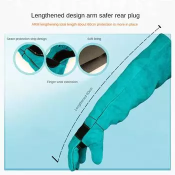 Pet Feeding Anti-bite Gloves Wear Resistance Anti-scratch All Yards Green Pet Accessories Thickened Long Protective Gloves