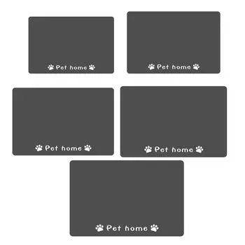 Pet Feeding Mat Quick Dry Washable Food Spill Prevention Anti Slip Kitten Mat for Kitchen Pet Room Camping Living Room Car 30cmx40cmx0.35cm