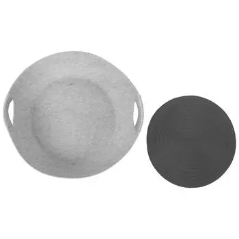 Pet Felt Bed with Scratching Pad All Seasons Removable Hemp Rope Pad for Cats and KittensGray серый