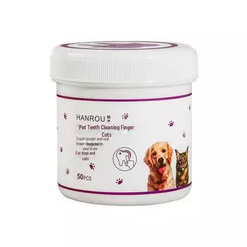 Pet Finger Dental Wipes: Teeth Cleaning Breath Freshening and Tartar Removal for Dogs and Cats
