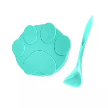 Pet Food Can Lid with Spoon Universal Perfect Sealing Silicone Cover for Cat Dog Food Can Green зелёный