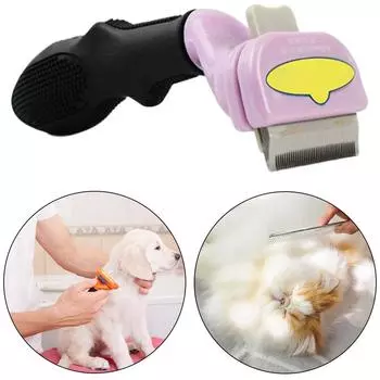 Pet Grooming Brush Removes Loose Hair and Tangles Hair Remover Comb Self Cleaning Slicker Brush for Long Short Haired Dogs Cats