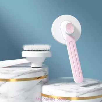 Pet Grooming Comb Cat Brush Dogs Comb Self Cleaning Massage Brush for Dogs Hair Removes Tangles Pet Hair Massages Comb серый