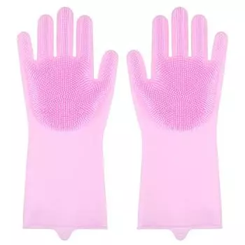 Pet Grooming Gloves, Dog Bathing Shampoo Gloves with High Density Teeth Silicone Pet Hair Remover Brush ,Bath Shampoo Brush серый