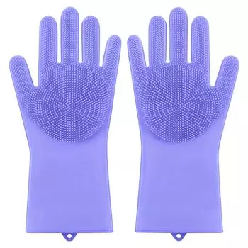 Pet Grooming Kit,Dog Washing Gloves,Dog Bath Brush,Dog Toothbrush Finger,Dog Bath Gloves,Dog Shampoo Brush,Pet Grooming Gloves,Cat Bathing Supplies One Size фиолетовый