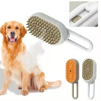 Pet Grooming Massage Brush Floating Hair Brush Comb Hair Removal Multi-functional One Button Steam Folding Cat Dog Rechargeable Spray Accessories Pink Style1