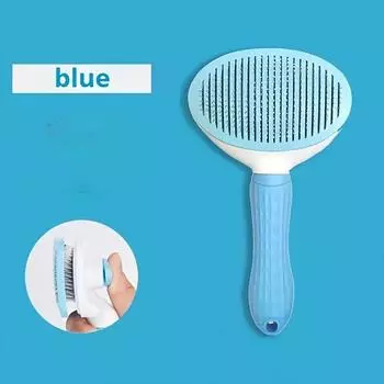 Pet Hair Brush - Gentle treatment of pet hair - One-click pet hair removal brush - perfect for grooming dogs and cats синий