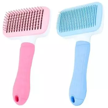 Pet Hair Brush Pet Cat Grooming Brush Hair Removal Brush Dog and Cat Grooming Tool Cleaning Scraper Dog and Cat Grooming Brush синий