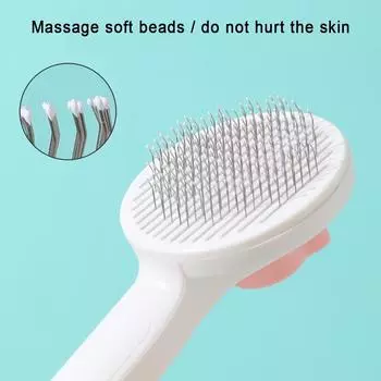 Pet Hair Cleaning Brush Comb For Dog Cat Removes Undercoat Tangled Massages Particle Pet Comb Improves Circulation Grooming Tool синий
