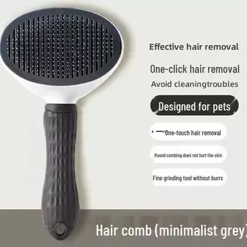 Pet Hair De-shedding Comb for Dogs & Cats - Removes Loose Fur & Cleans Fluffy Coats Self-Cleaning Pin Comb [Deep De-shedding]