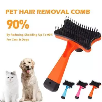 Pet Hair Removal Comb Cat Self Cleaning Brush Hair Comb Dog Scraper Cleaning Grooming Tools Cat Puppy Pet Remover Accessori P2T5