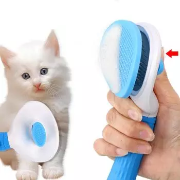 Расческа для удаления шерсти домашних животных Уход за шерстью Щетка для стрижки Триммер Триммер Расческа для шерсти Щетка Пуходерка Инструмент Товары для домашних животных Кошки Расческа для собак Товары для кошек серый