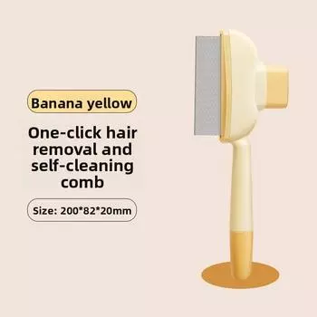 Pet Hair Removal Gloves Cat Hair Cleaner Cat Hair Removal and Petting Magic Tool Hair Removal Brush Hair Adhesive Device Flat-toothed comb yellow