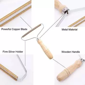 Pet Hair Remover Manual Lint Roller Hair Remover Brush with Wooden Handle Sofa Clothes Cleaning Lint Brush Shaver Brush Tool
