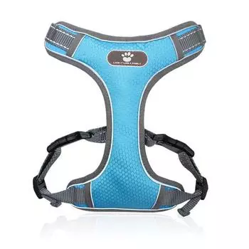 Pet Harness Reflective Mesh Breathable Chest Strap for Dogs Hand Holding Rope Big Dog Rope Pet Supplies Light blue S (3.00 kg-6.00 kg