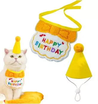 Pet Hat День рождения Товары для дня рождения Товары для домашних животных Собаки и кошки Товары для дня рождения NYANDELMO (желтый) жёлтый