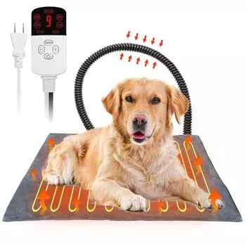 Pet Hot Carpet Обогреватель для домашних животных 9 уровней регулировки температуры Cat Hot Carpet 4 уровня Функция таймера Cat Hot Carpet Водонепроницаемый Защита от перегрева Pet
