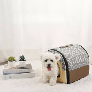 Pet House Dog Cat House Removable and Washable Winter Warm Pet Bed for Small and Medium-sized Dogs S: 37 * 30 * 30CM