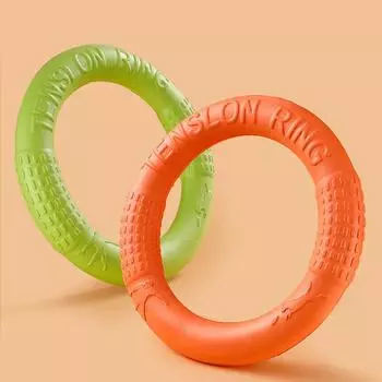 Pet Interactive Toys Flying Disk Training Ring Molars Bite resistant Puller Dog Cat Toys оранжевый