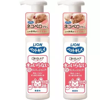 Pet Kirei Безводный пенный шампунь для кошек Lion Pet Rinse-in, 2 шт.
