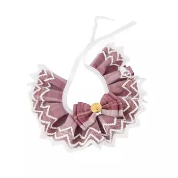 Pet Lace Bibs Collar Fashionable Cute JK Plaid Pet Neckerchief for Pet Scarf Accessories Dogs Cats M(for 4-6.5kg) оранжевый