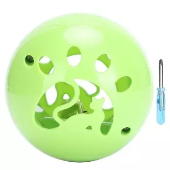 Pet LED Flashing Toy Ball Cat Rolling Ball with Bell Pet Sounding Interactive ToyGreen зелёный