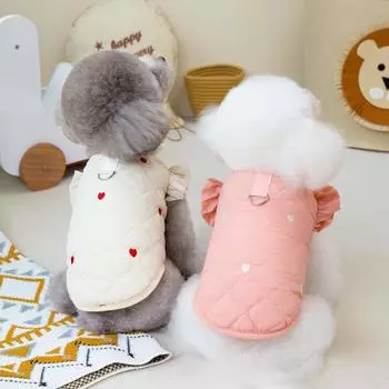 Pet Love Flying Sleeve жилет с вышивкой пальто для маленьких собак кошек для ношения осень-зима теплая и удобная одежда для щенков S