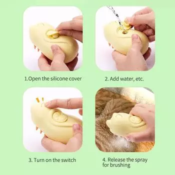 Pet Massage Cleaning Brush Spray Brush Hair Removal Comb USB Type-C Rechargeable Pet Spray Massage Comb Steam Cat Brush
