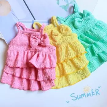 Pet Multilayer Cake Skirt Clothes Spring/Summer Thin Dog Skirt Teddy Bichon Frise Small Dog Cat Candy Color Dress Dogs Clothes S