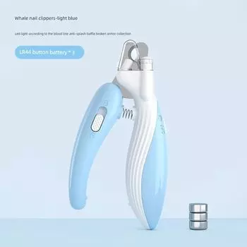 Pet Nail Clipper Led Nail Clippers Anti-Bleeding Cat Nail Clippers Dog Nail Clippers Nail Clippers Pet Supplies Sky Blue