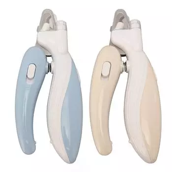 Pet Nail Clipper with LED Light Stainless Steel Cutter Head Enhanced Safety Silent Dog Cat Nail Trim Light Blue