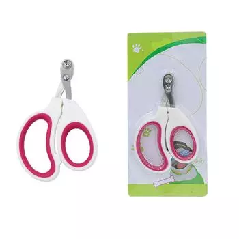 Pet Nail Clippers Anti Slip Handle Round Blade Hole Design High Safety Small Portable Dog Nail