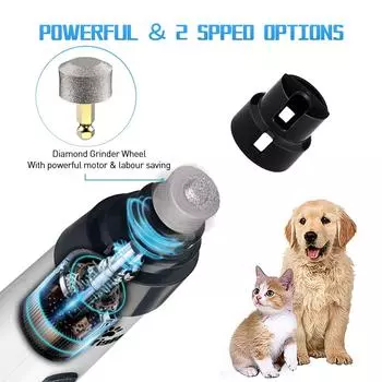 Pet Nail Grinder USB Rechargeable Dog Electric Nail Clipper Cat Claw Beauty Grinder Silent Pet Nail Clipper Beauty Trimming Tool