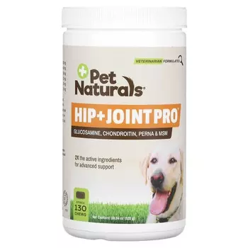 Pet Naturals, Hip + Joint Pro, для собак, 130 жевательных резинок, 520 г (18,34 унции)