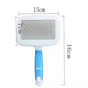 Расчески для домашних животных с нескользящей ручкой, маленькие и средние щетки для шерсти собак, расческа для удаления шерсти, принадлежности для ухода за собаками и кошками L синий