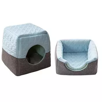 Pet Nest Semi Enclosed Cat House Pet Room Pet Cat Sleeping Nest Four Seasons Home Window Sleeping светло-синий
