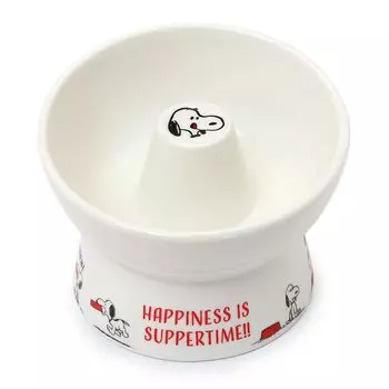 Pet Paradise Dog Food Bowl Prevents Early Eating Tall Plate Snoopy 102-24595
