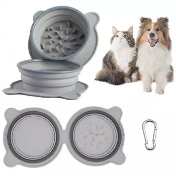 Pet Pet Portable Prevents Pets from Eating Too Food Drinking Pet Feeder Tableware, Bowl, Foldable, Portable, Bowl, Fast, Dog, Cat, Bowl, Feeder,