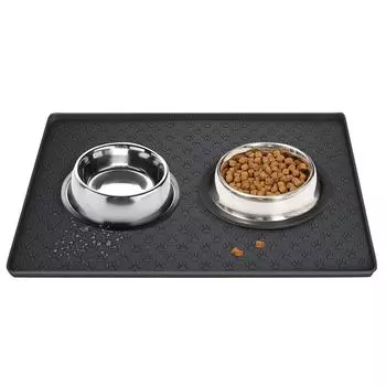 Pet Placemat Nonspill Easy To Clean Foldable Cat And Dog Feeding Mat Silicone Non-Slip Waterproof Pet Mat