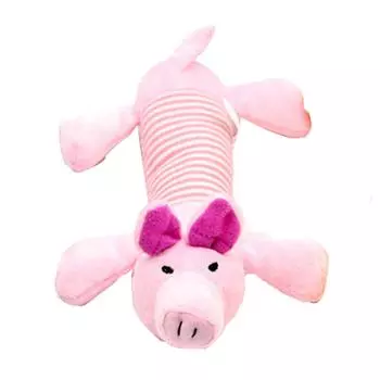 Плюшевая игрушка для питомца, для чистки зубов, длинная полосатая, в форме животного, пищащая, мягкая, для жевания кошек и собак, для